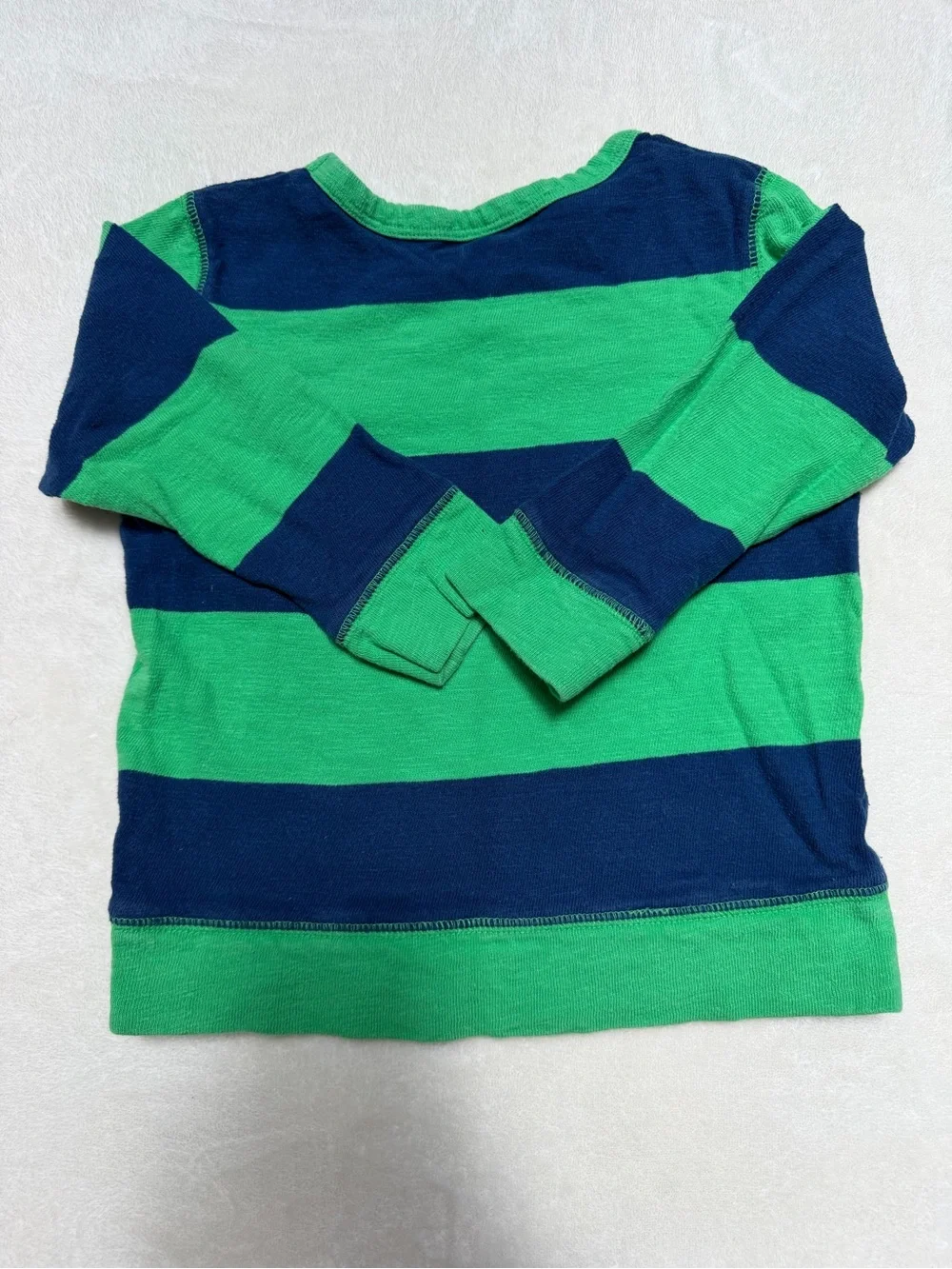 GAP Kids Long Sleeve Striped Sweatshirt in Green & Navy